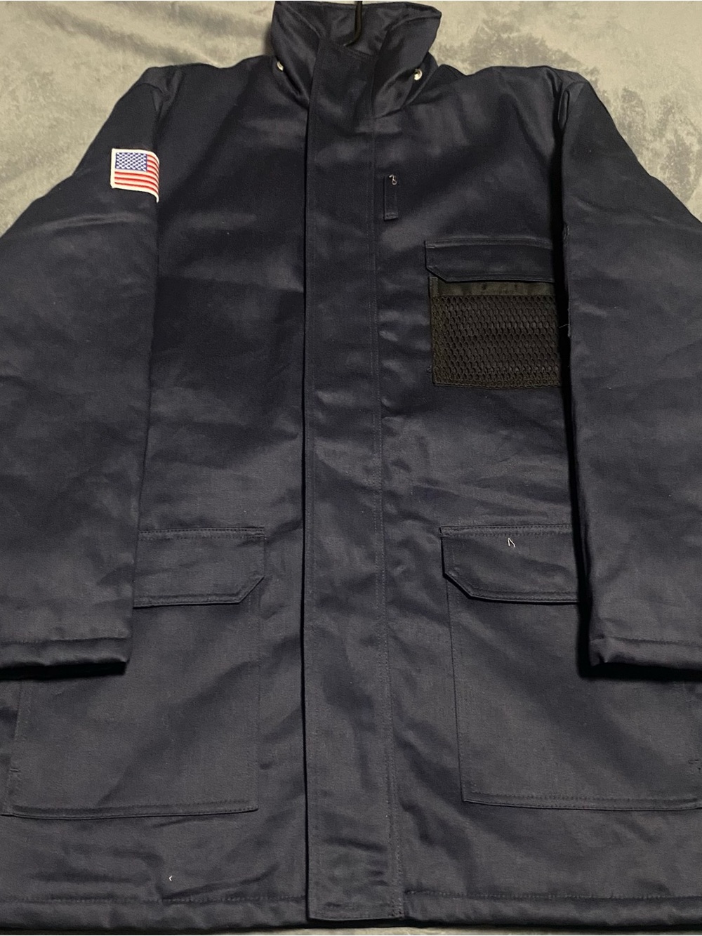 Majestic Navy Field Parka with American Flag Patch